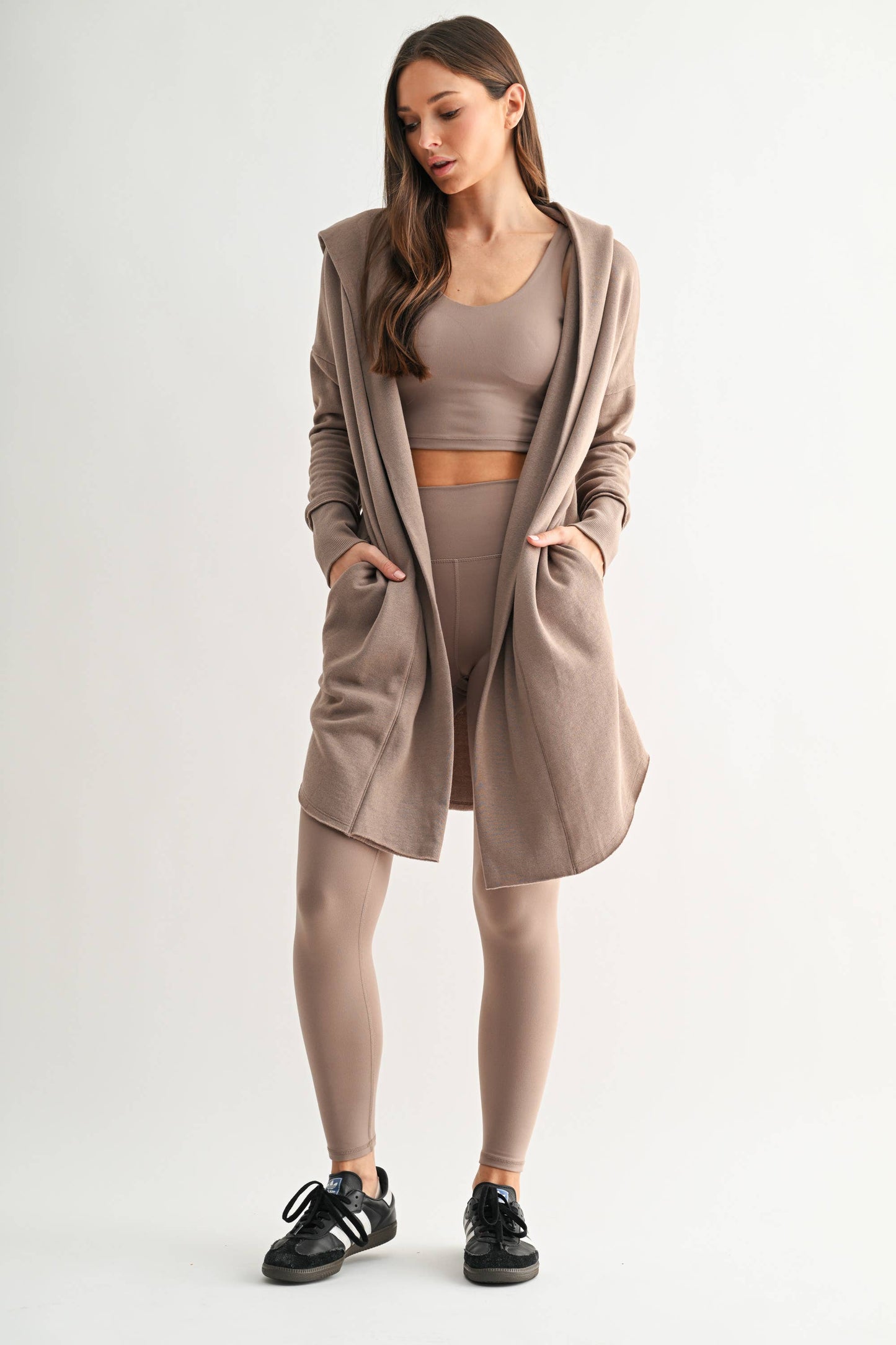Sandy Hoodie Cardigan in Mocha