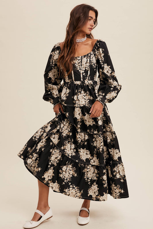 Juliette Floral Tiered Maxi Dress