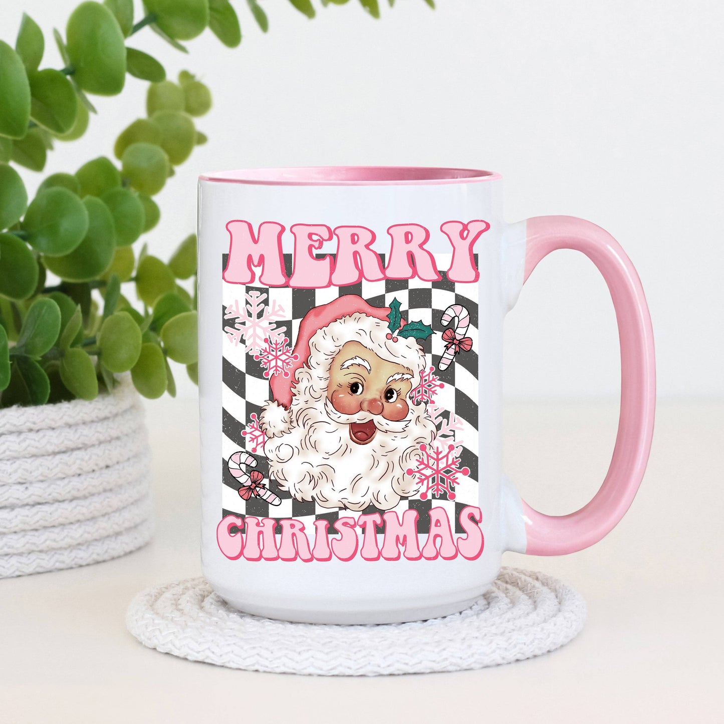 Pink Retro Christmas Mug