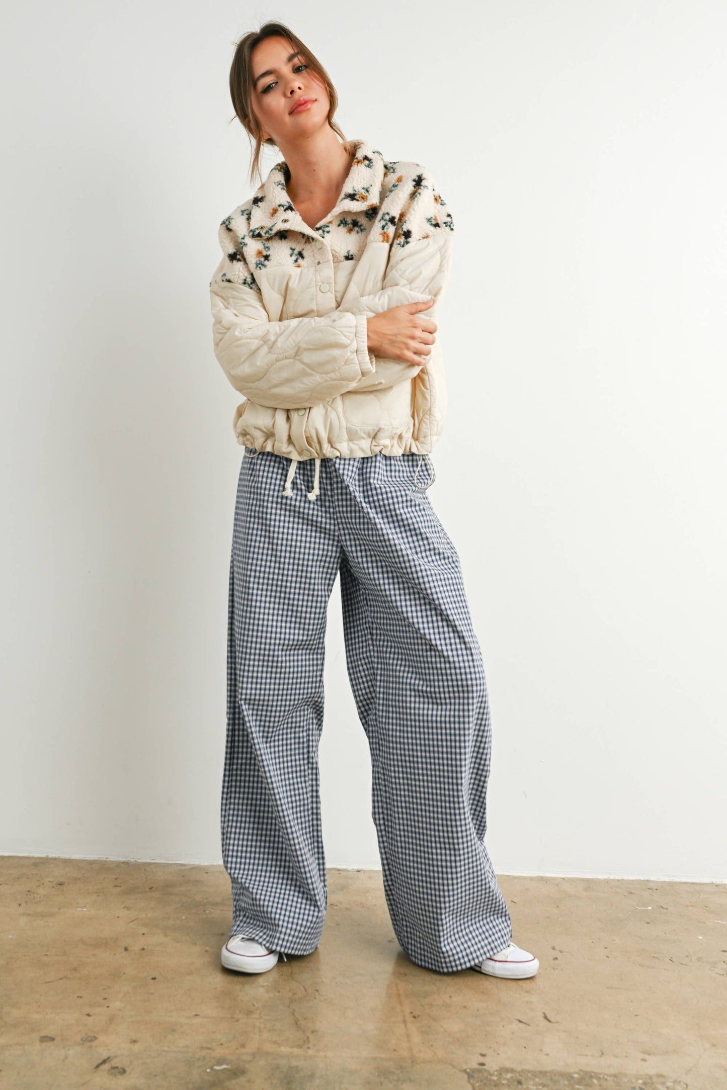 Floral Puffer Long Sleeve Jacket