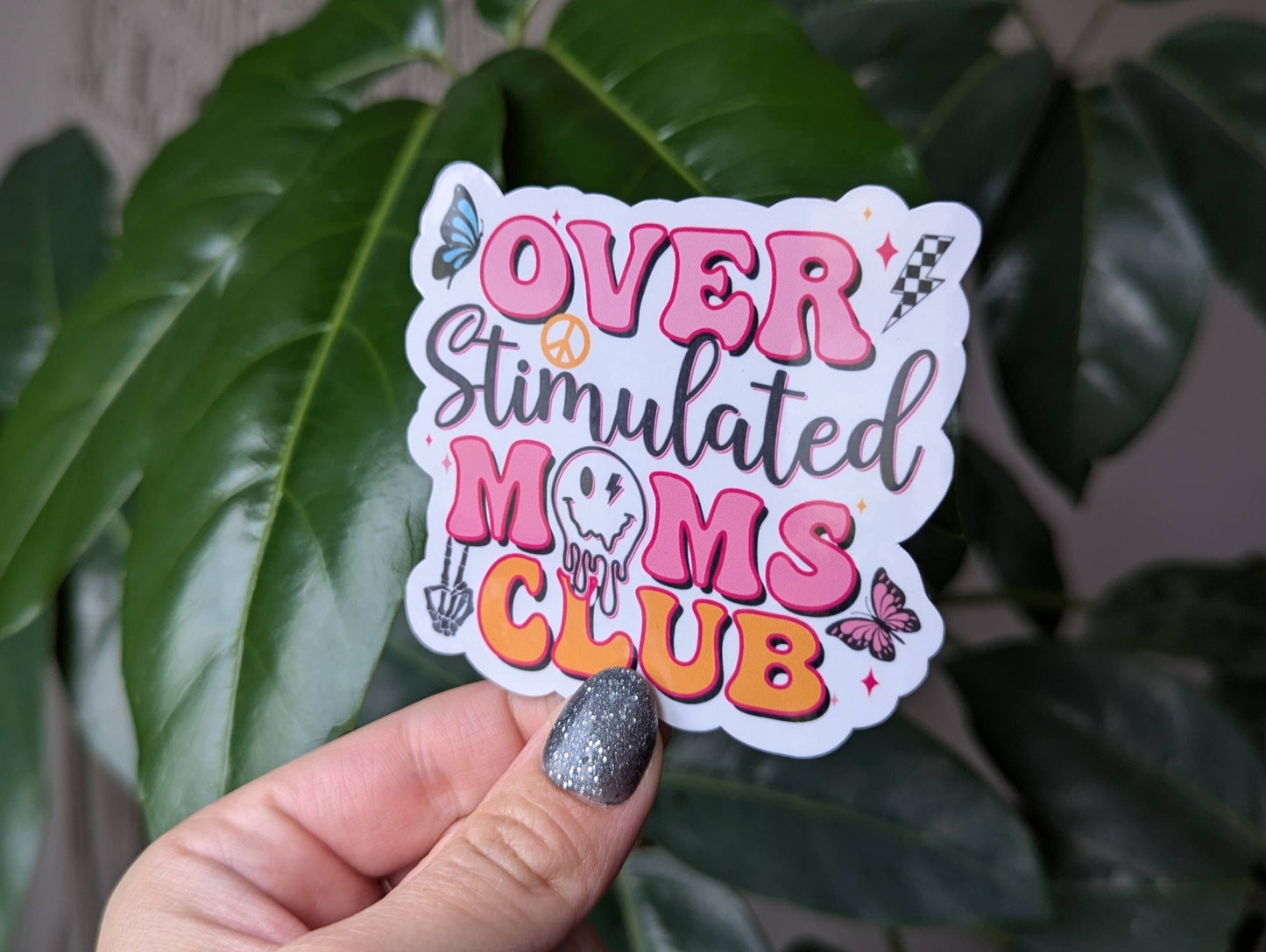 Overstimulated mom's club vinyl sticker