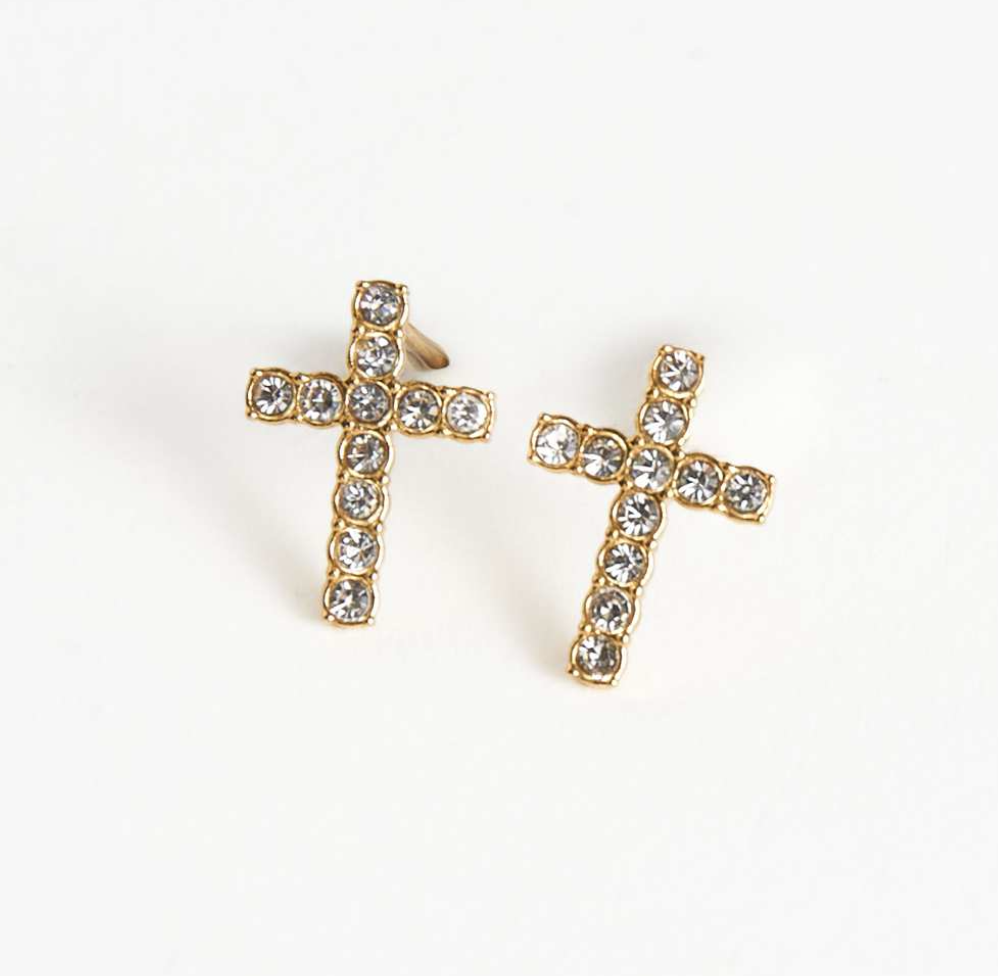 Cross Earrings in Gold