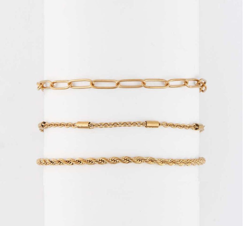 Twist Bracelet Set in Gold