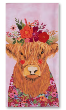 Highland Cow Tea Towel