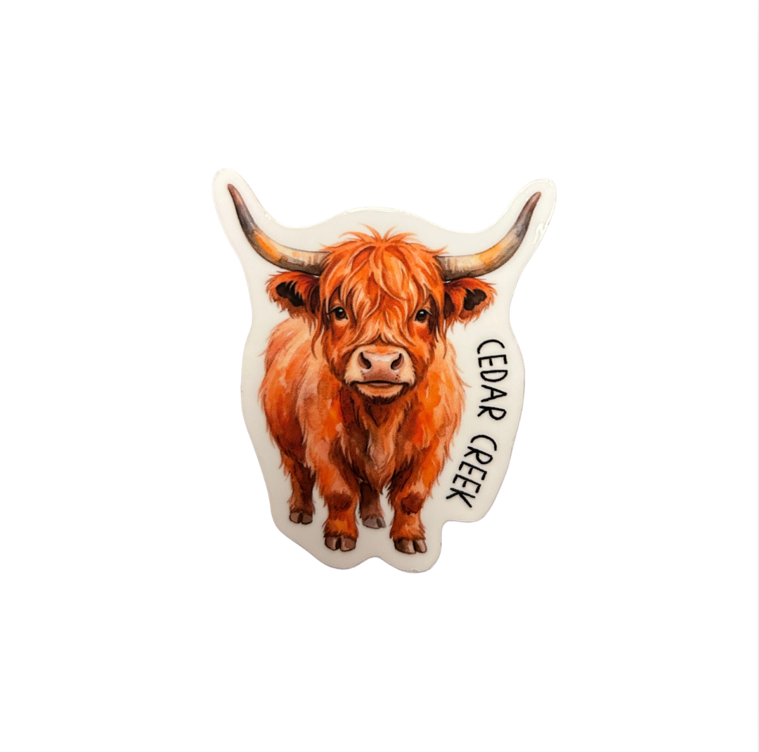 Highland Cow Cedar Creek Sticker