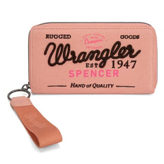 Vintage Wrangler Canvas Zip Wristlet in Pink