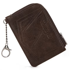 Wrangler Mini Zip Card Case in Coffee