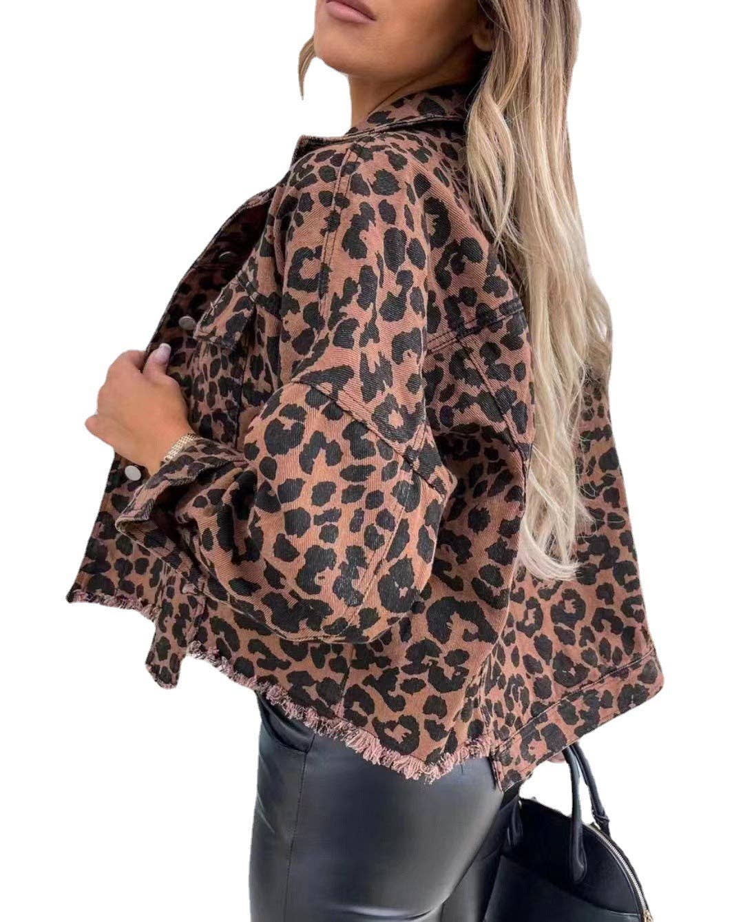 Leopard Print Denim Jacket