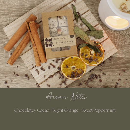 Be Festive Simmer Melt, Natural Peppermint Cocoa Botanical Wax Cubes