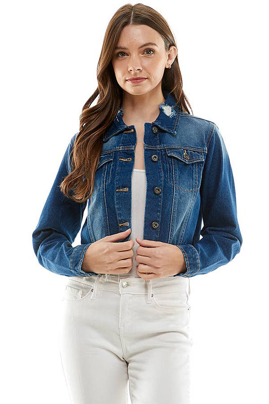 Ladies Distressed Denim Jacket
