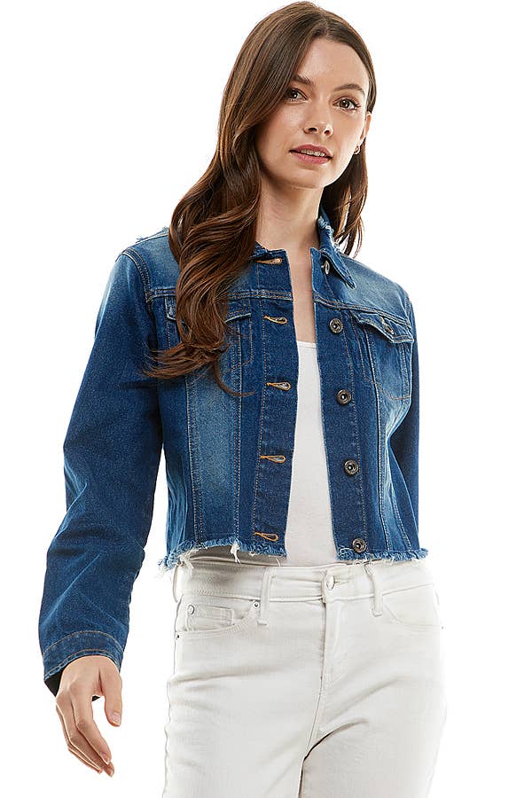 Ladies Distressed Denim Jacket