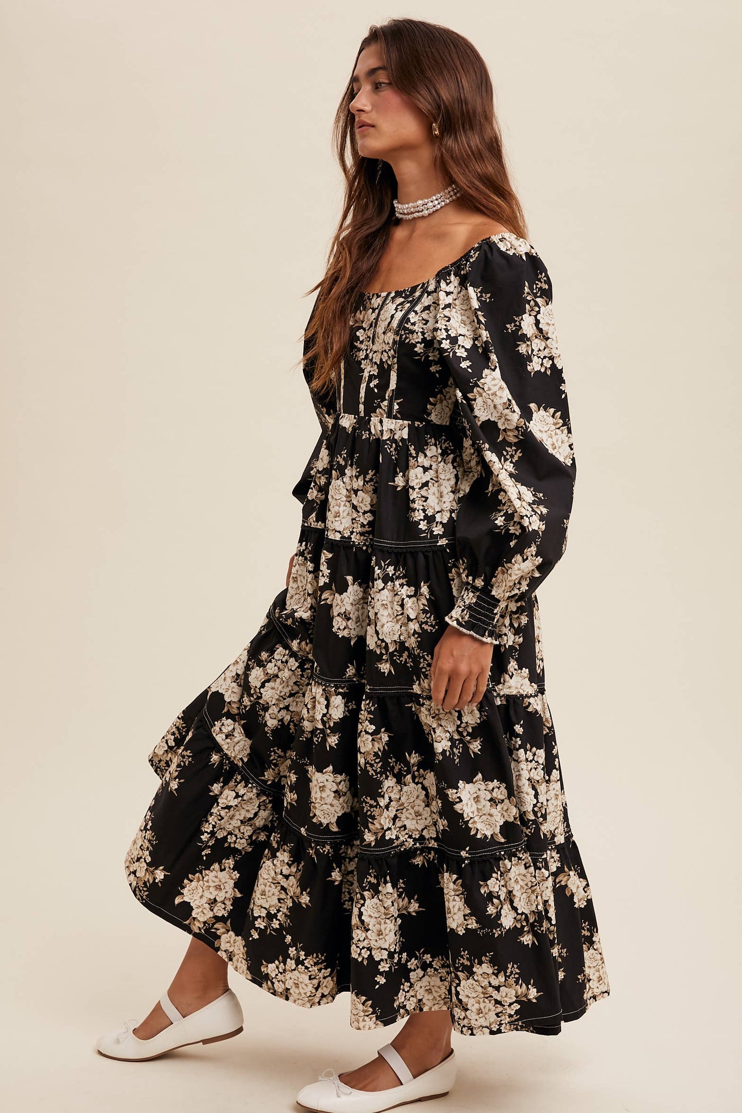Juliette Floral Tiered Maxi Dress