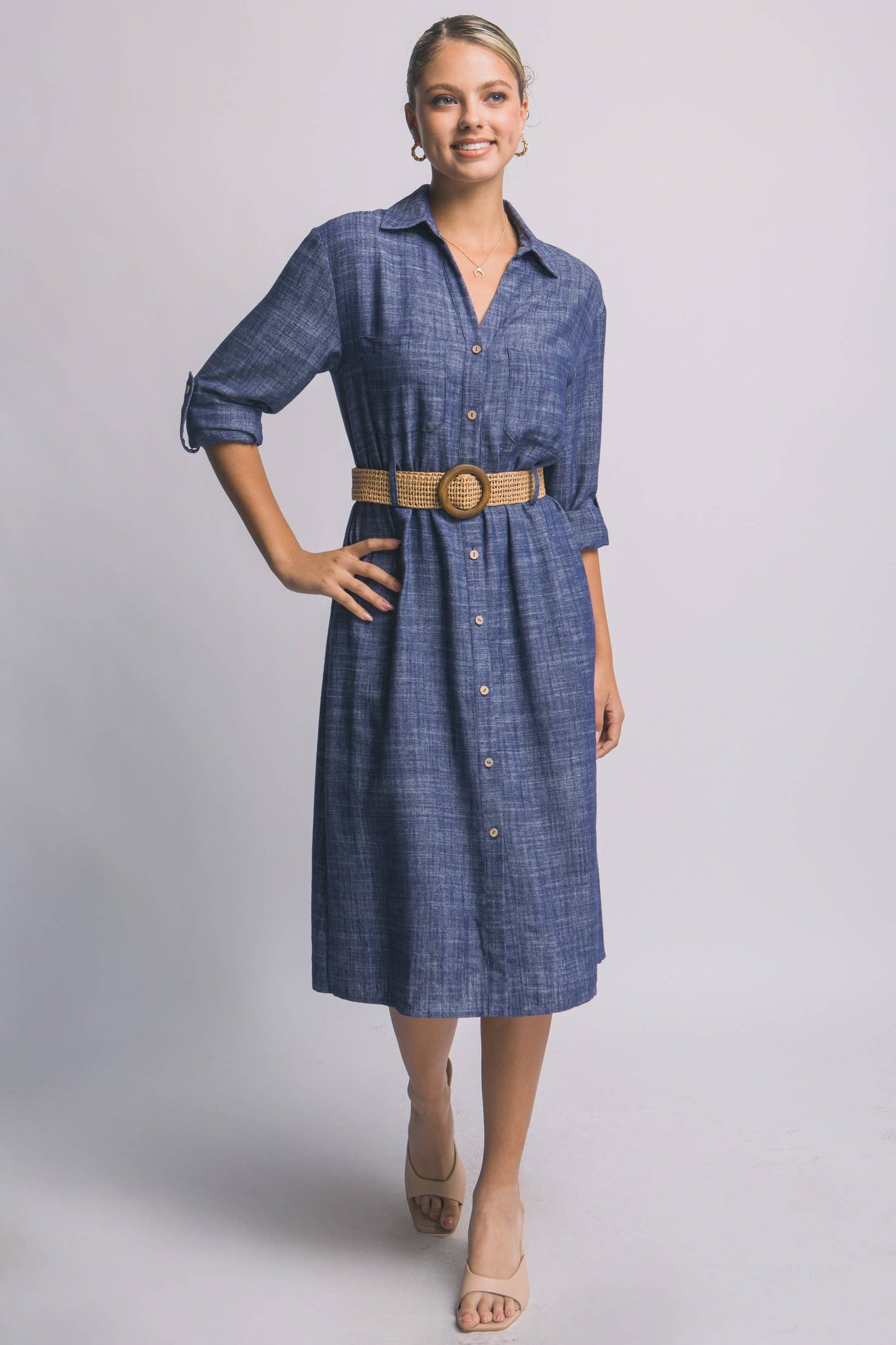 Button-Down Midi Dress