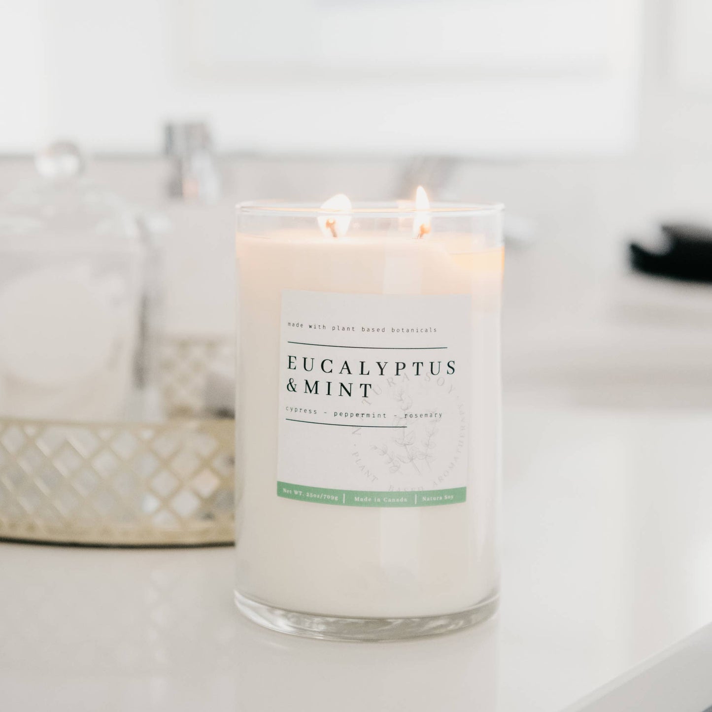 Eucalyptus Mist Pillar Candle Jar