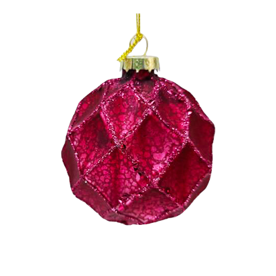 Matte Fuchsia Diamond Pattern Ornament