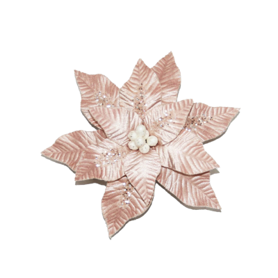 Pink and White Poinsettia Clip