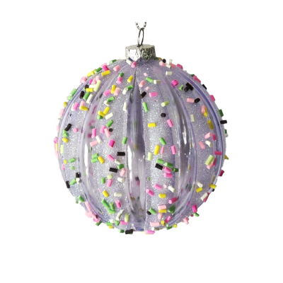 Purple Sprinkle Ornament 3"