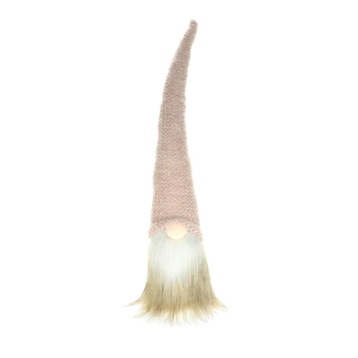 Pink Hat Gnome With LED Nose