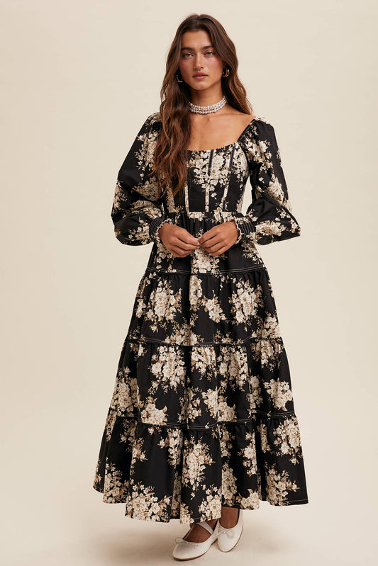Juliette Floral Tiered Maxi Dress