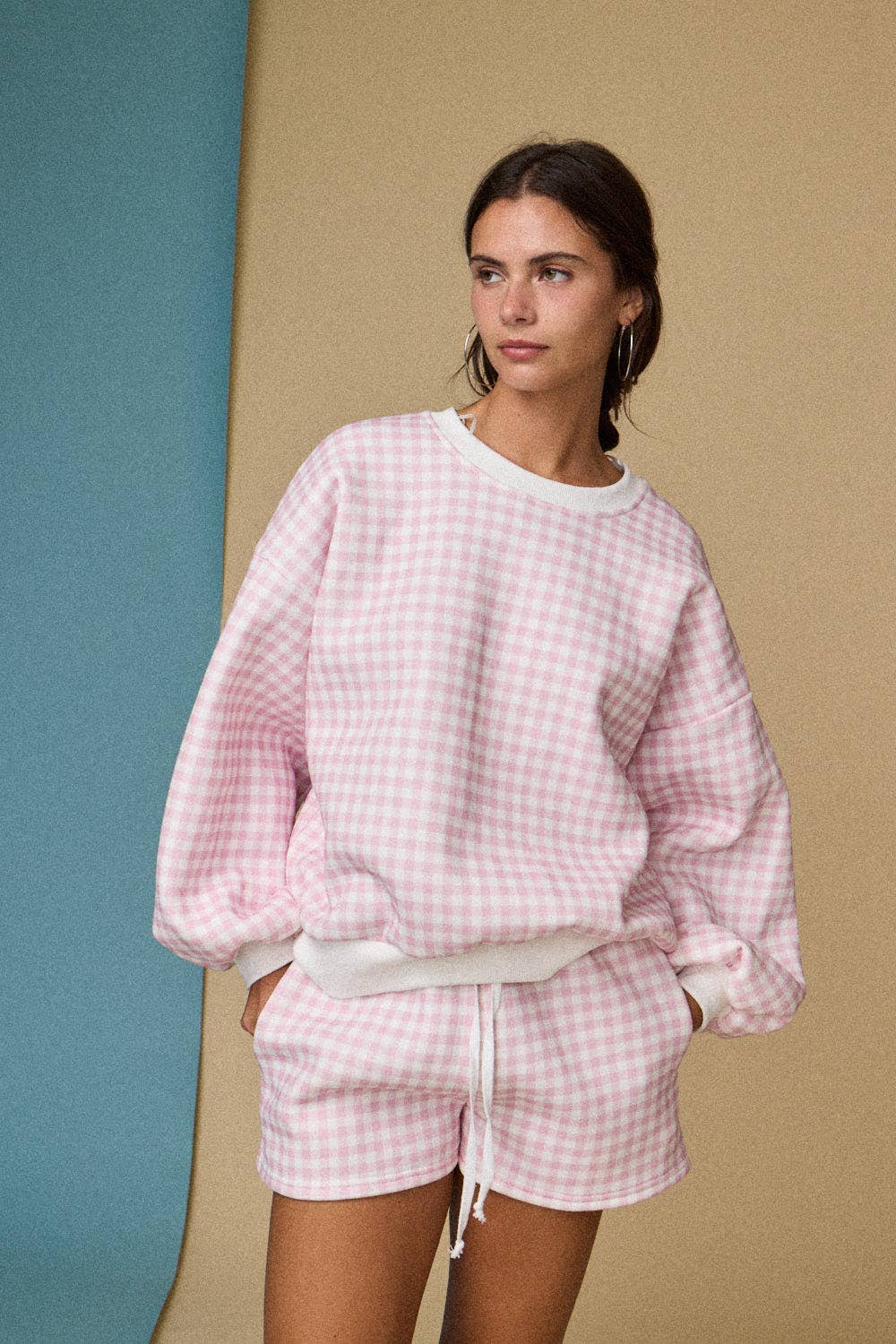 Pink Gingham Short Set