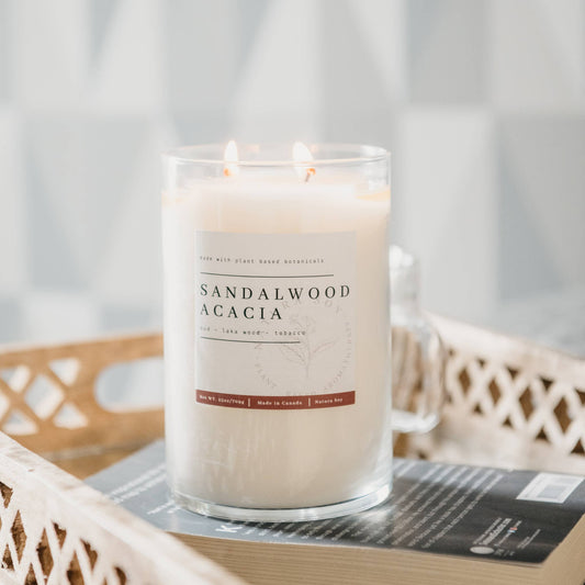 Sandalwood Acacia Pillar Candle Jar