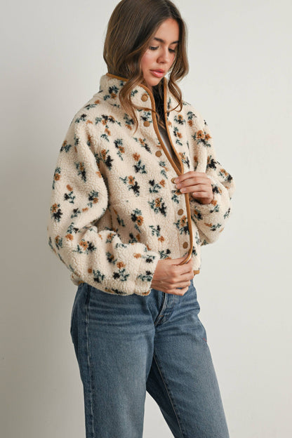Floral Print Fleece Jacket