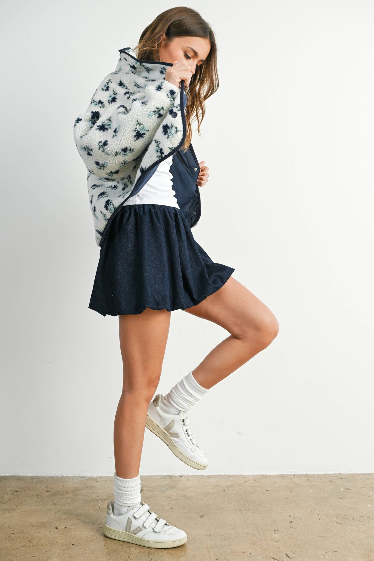 Floral Print Fleece Jacket