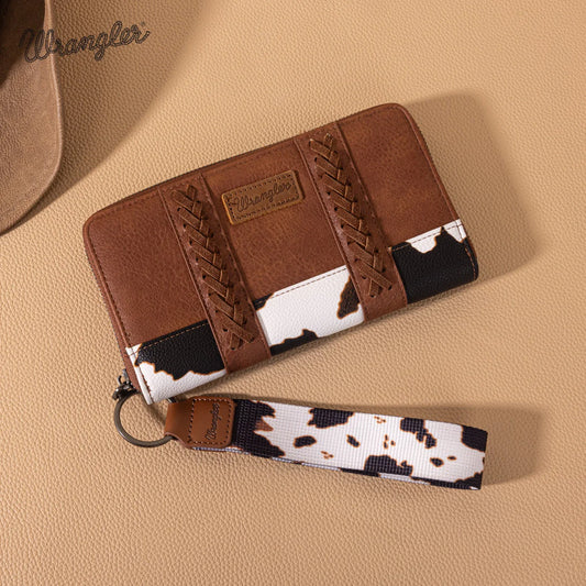 Wrangler Cow Print Wallet in Brown