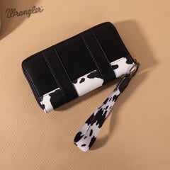 Wrangler Cow Print Wallet in Black