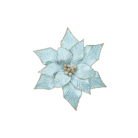 Blue Ice Poinsettia Clip