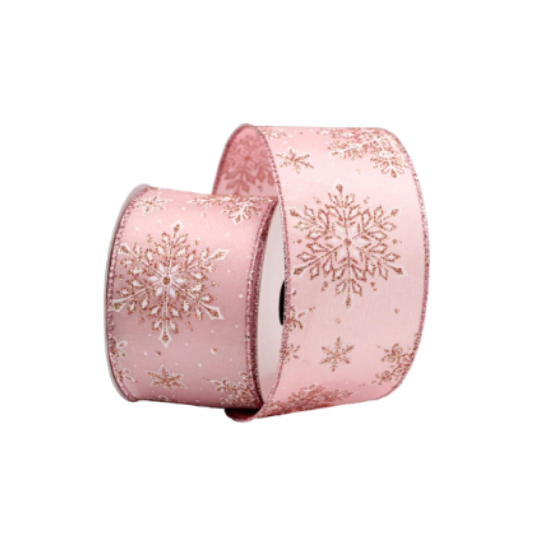 Ribbon Rose Gold Snowflakes