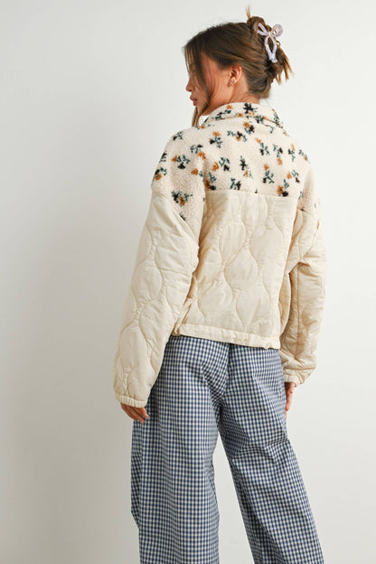 Floral Puffer Long Sleeve Jacket