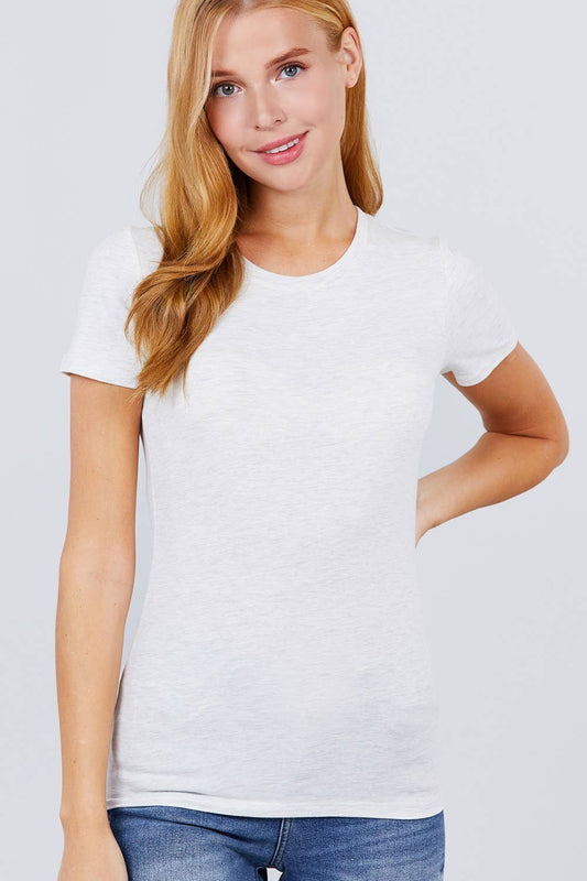 White Short Sleeve Crewneck Tshirt