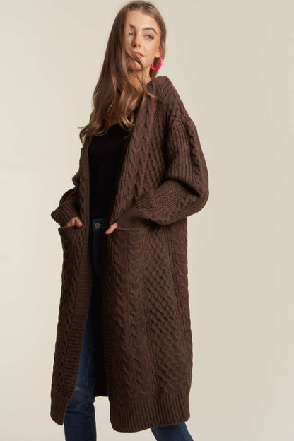 CABLE SWEATER CARDIGAN