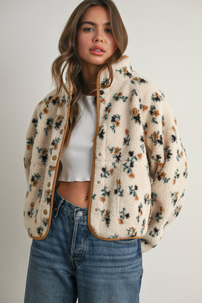 Floral Print Fleece Jacket