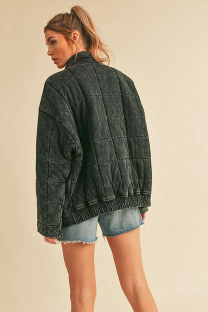 Sadie Quilted Jacket in Dark Charcoal