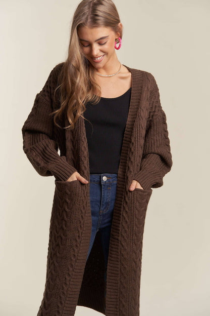 CABLE SWEATER CARDIGAN