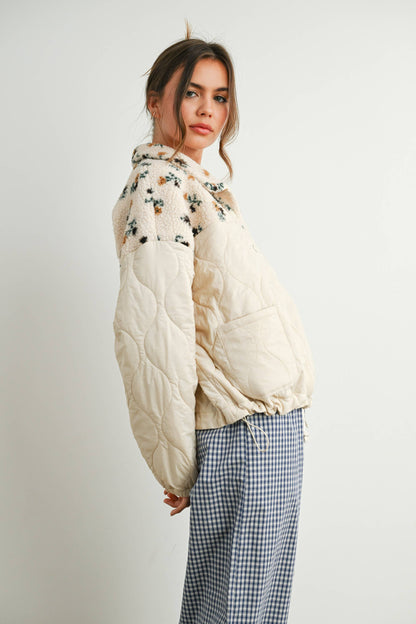 Floral Puffer Long Sleeve Jacket