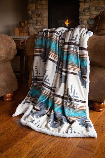 Wrangler® Lone Mountain Plush Sherpa Throw