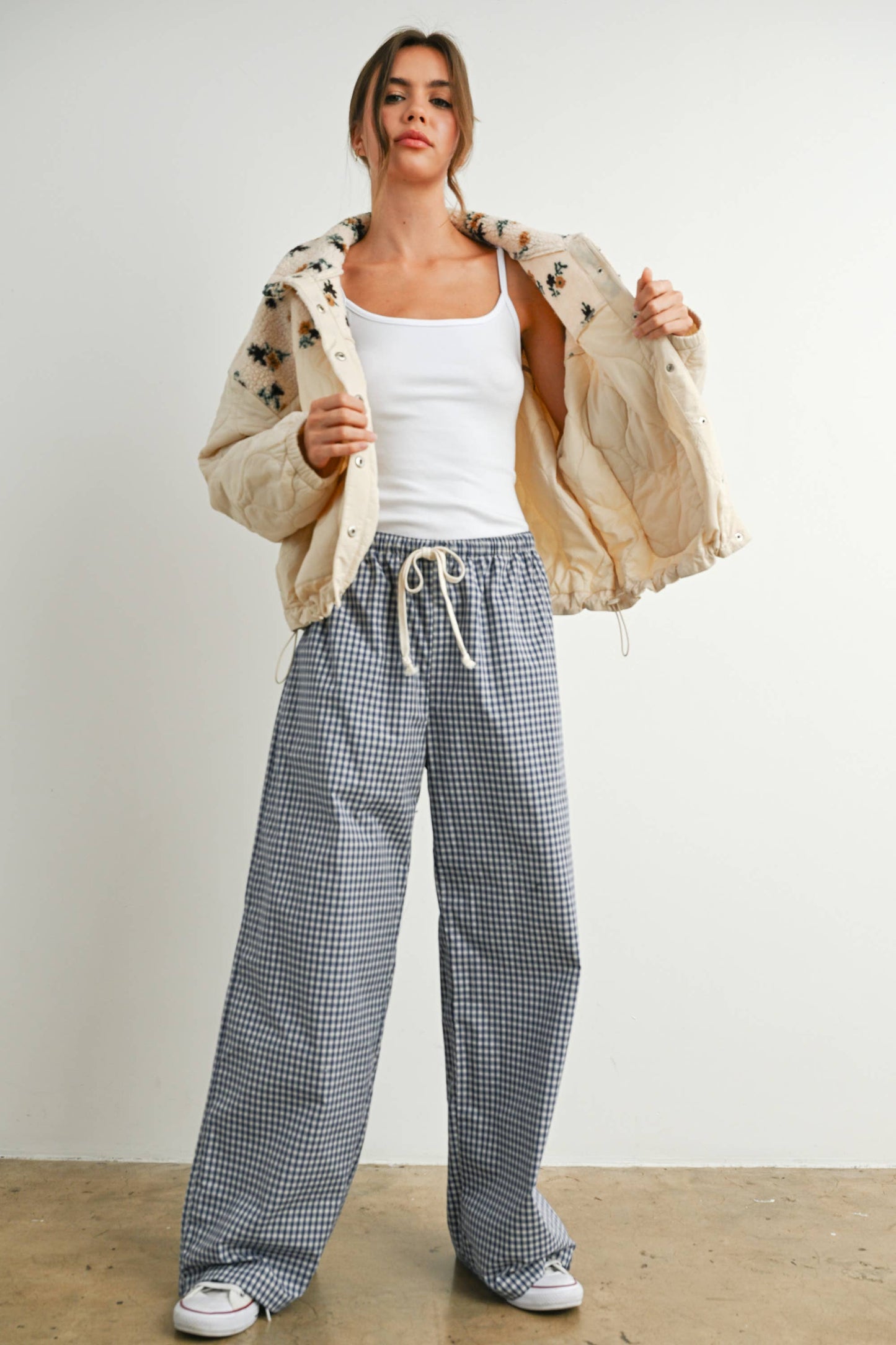 Floral Puffer Long Sleeve Jacket