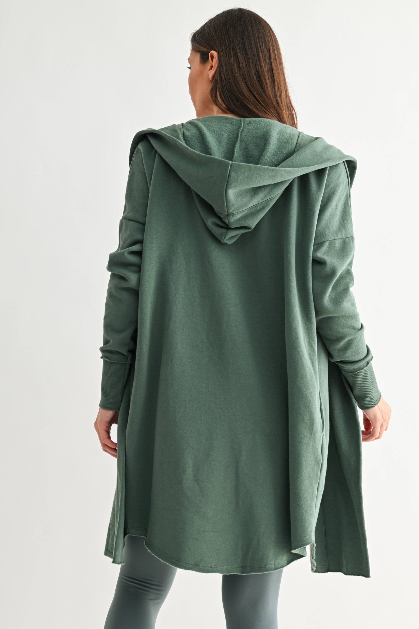 Sandy Hoodie Cardigan in Teal