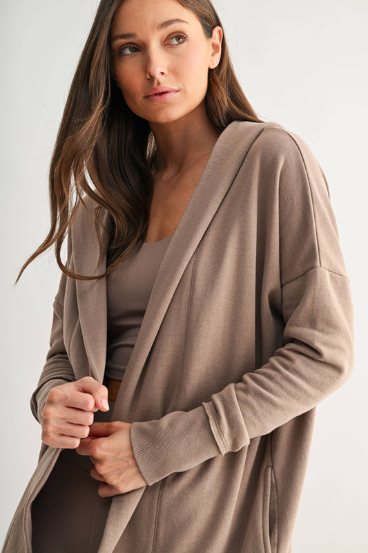 Sandy Hoodie Cardigan in Mocha