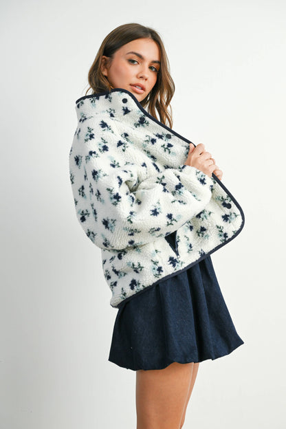 Floral Print Fleece Jacket