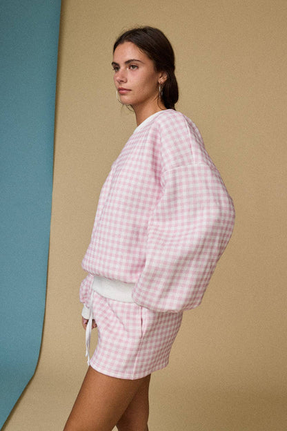 Pink Gingham Short Set