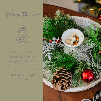 Be Merry & Bright Simmer Melt, Natural Holiday Spice Wax Cubes