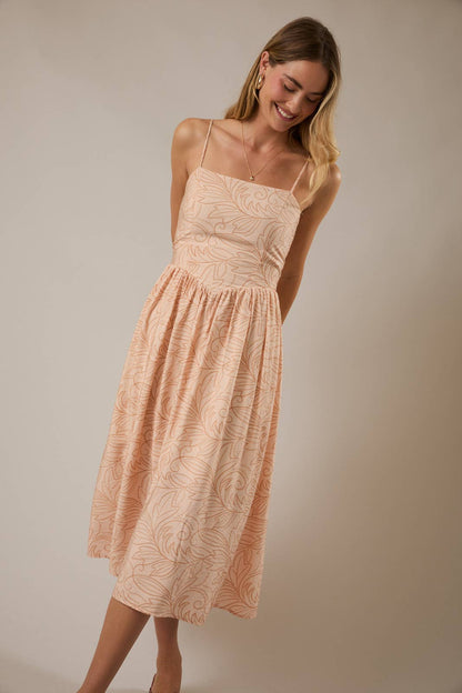 Stitch Print Midi Dress