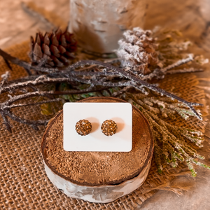 Bronze Sparkle Ball Earrings