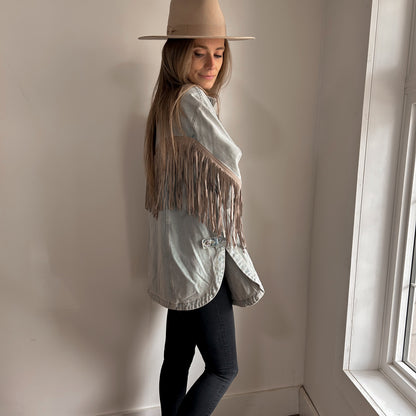 WESTERN VINTAGE FRINGE DENIM JACKET