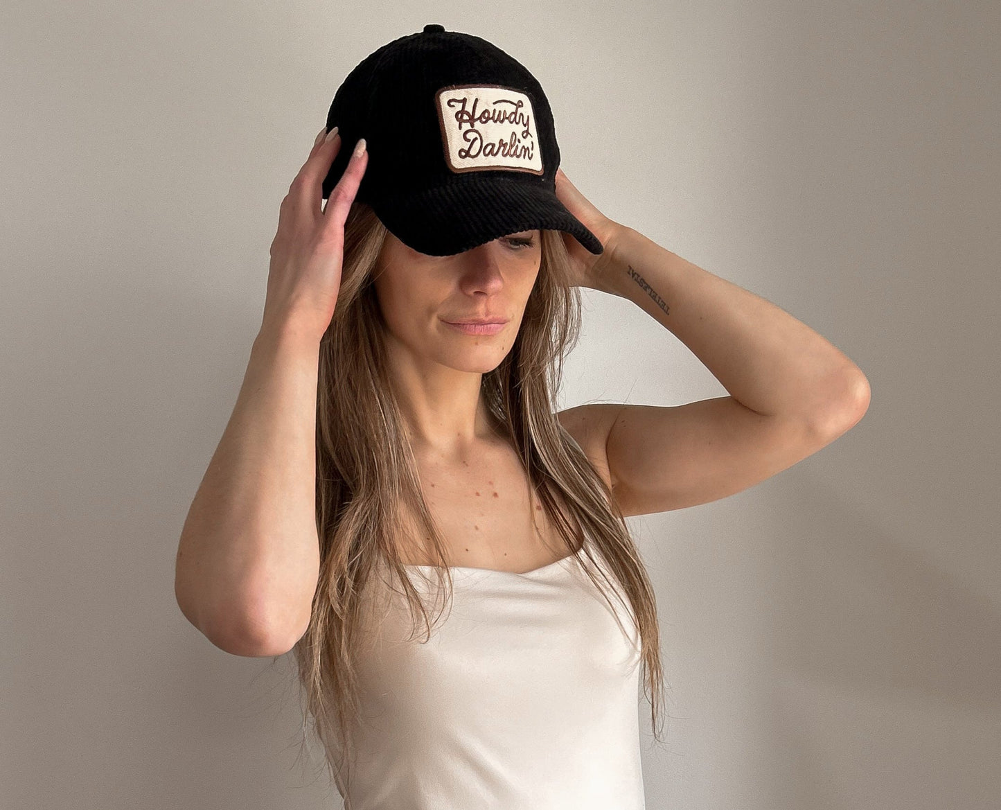 Howdy Darlin' Embroidery Patch Corduroy Cap