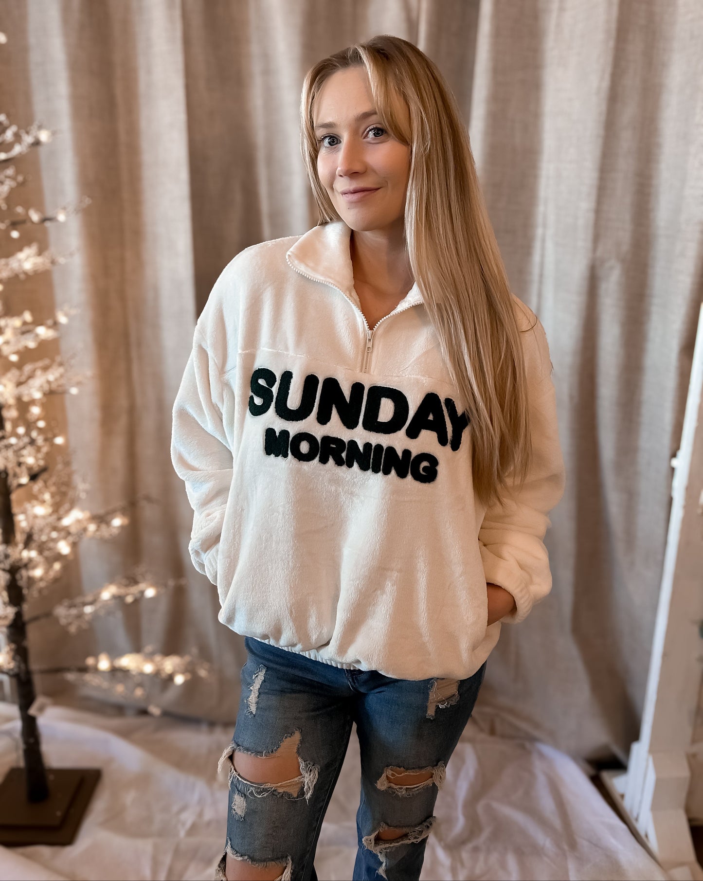 Sunday Morning Half-Zip Pullover Sweatshirt